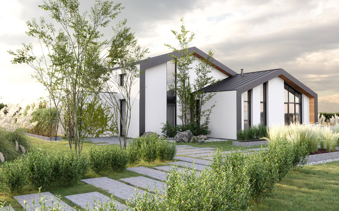 nieuwbouw architect Den Haag villa 3d beeld tuin